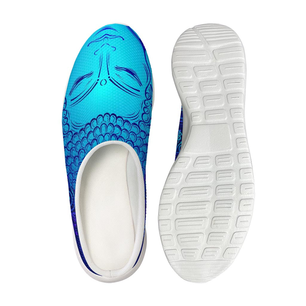 Blue Buddha Print Mesh Casual Shoes