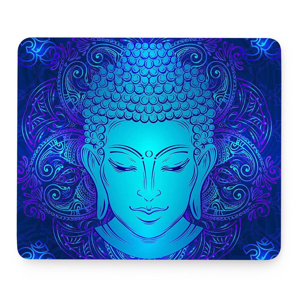 Blue Buddha Print Mouse Pad