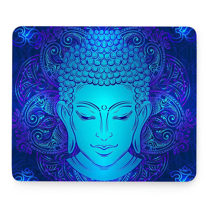Blue Buddha Print Mouse Pad