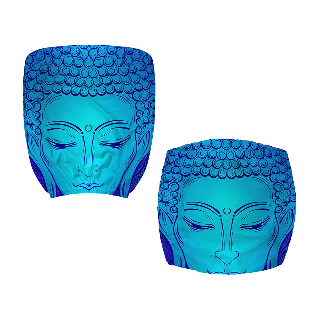 Blue Buddha Print Office Chair Cover