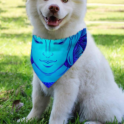 Blue Buddha Print Over The Collar Dog Bandana