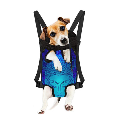 Blue Buddha Print Pet Carrier Backpack