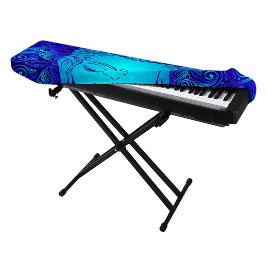 Blue Buddha Print Piano Keyboard Cover