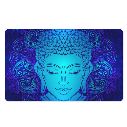Blue Buddha Print Polyester Doormat