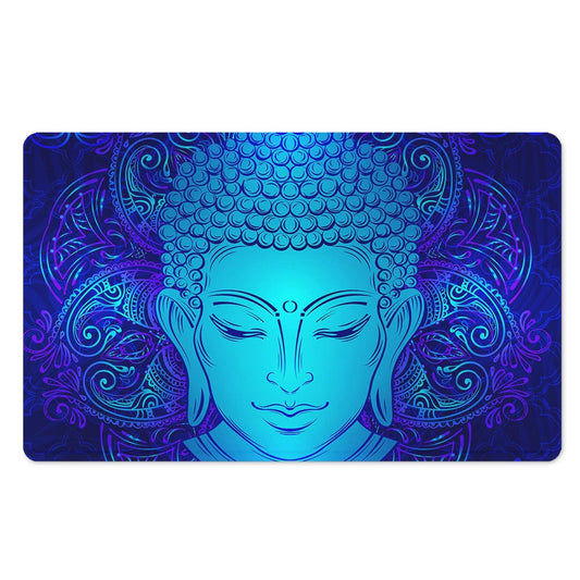 Blue Buddha Print Polyester Doormat