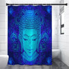 Blue Buddha Print Premium Shower Curtain