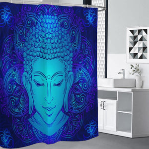 Blue Buddha Print Premium Shower Curtain