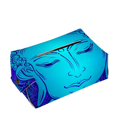 Blue Buddha Print Rectangle Tissue Box Cover
