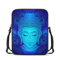 Blue Buddha Print Rectangular Crossbody Bag