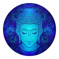 Blue Buddha Print Round Blanket