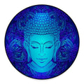 Blue Buddha Print Round Floor Mat