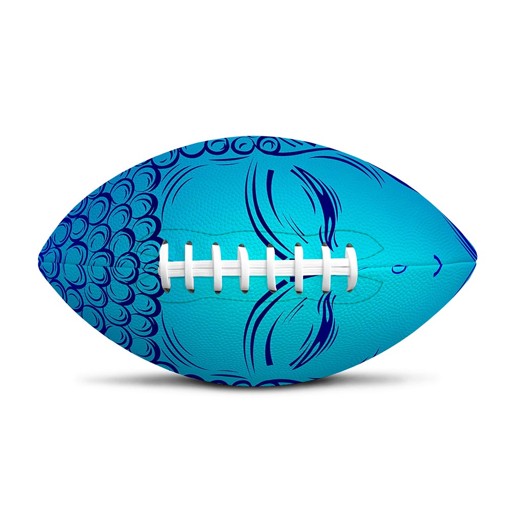 Blue Buddha Print Rugby Ball