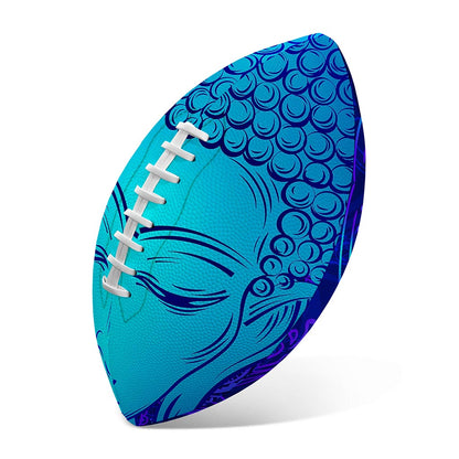 Blue Buddha Print Rugby Ball