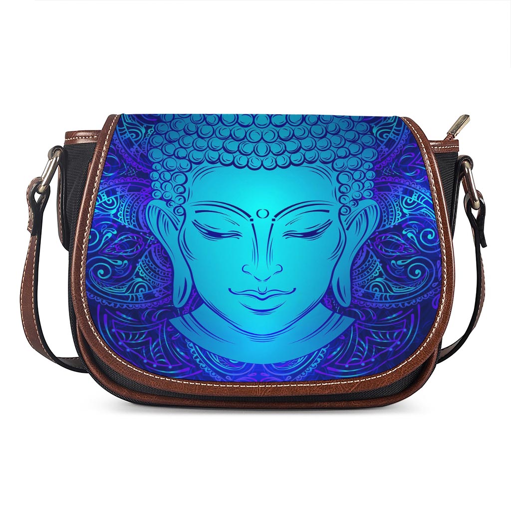 Blue Buddha Print Saddle Bag