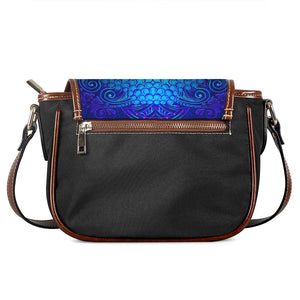 Blue Buddha Print Saddle Bag