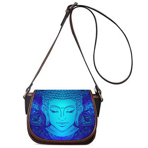 Blue Buddha Print Saddle Bag