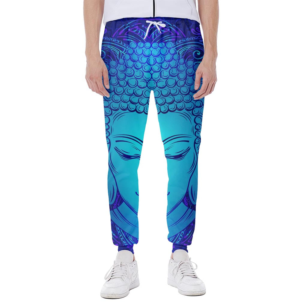 Blue Buddha Print Scuba Joggers