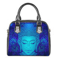 Blue Buddha Print Shoulder Handbag