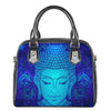 Blue Buddha Print Shoulder Handbag