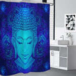 Blue Buddha Print Shower Curtain