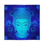 Blue Buddha Print Silk Bandana