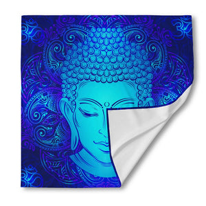 Blue Buddha Print Silk Bandana