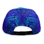 Blue Buddha Print Snapback Cap