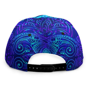 Blue Buddha Print Snapback Cap