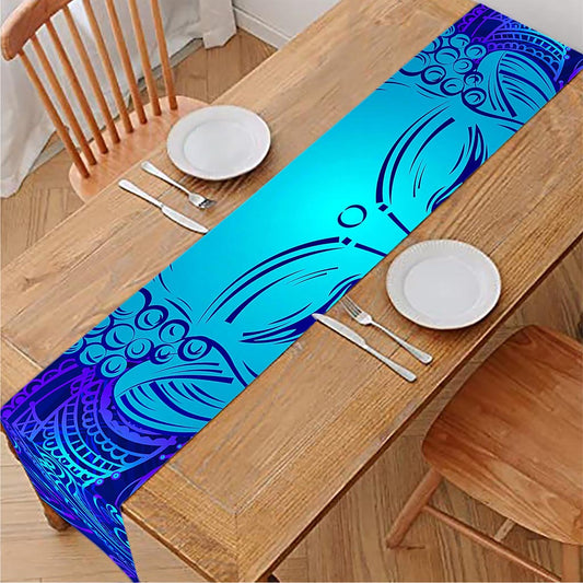 Blue Buddha Print Table Runner