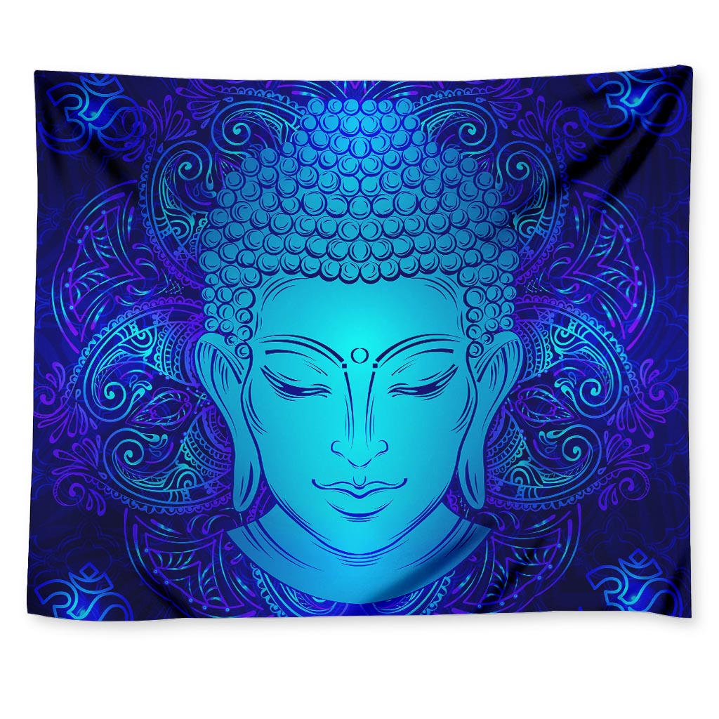 Blue Buddha Print Tapestry