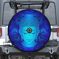 Blue Buddha Print Tire Cover With Camera Hole