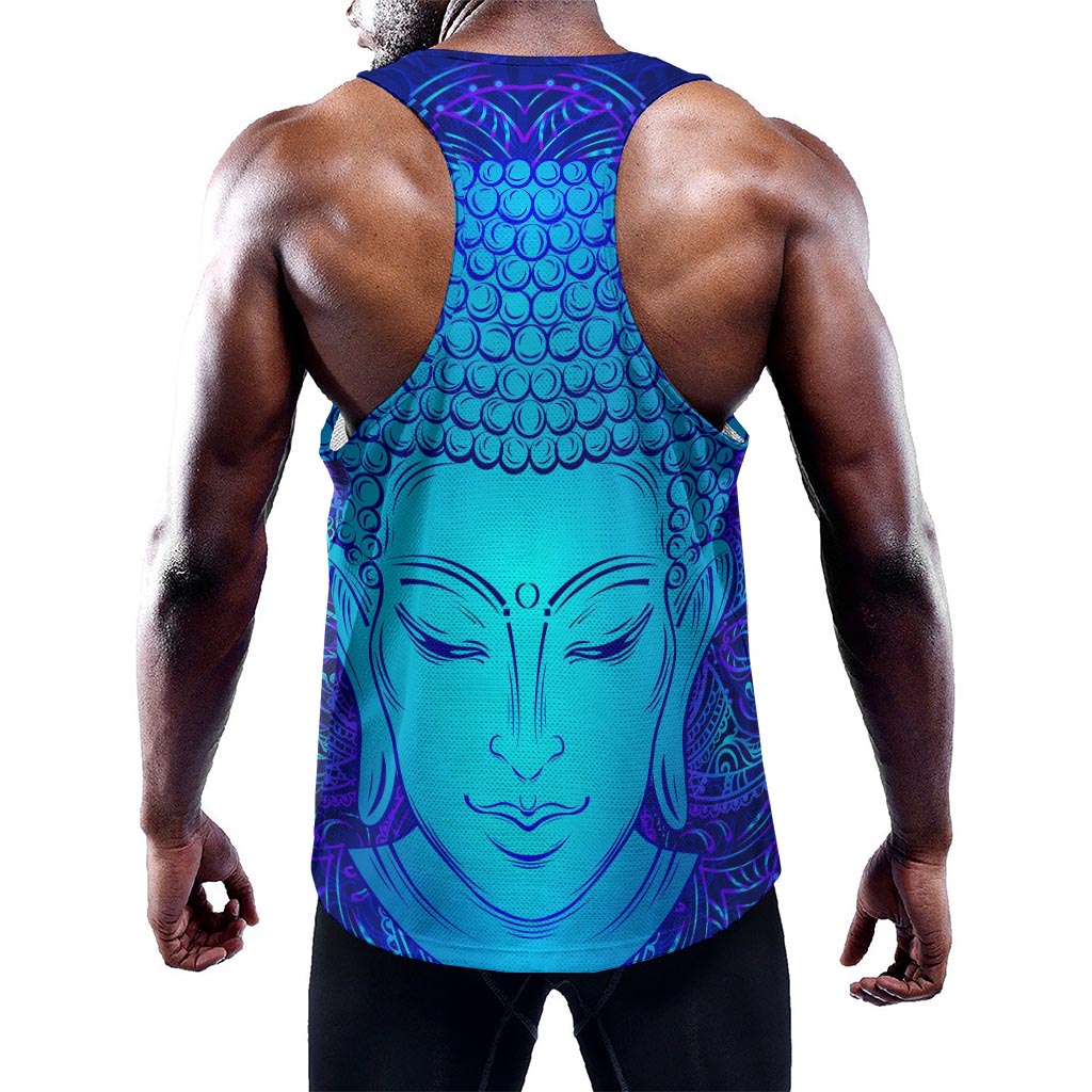 Blue Buddha Print Training Tank Top