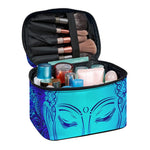 Blue Buddha Print Travel Makeup Bag