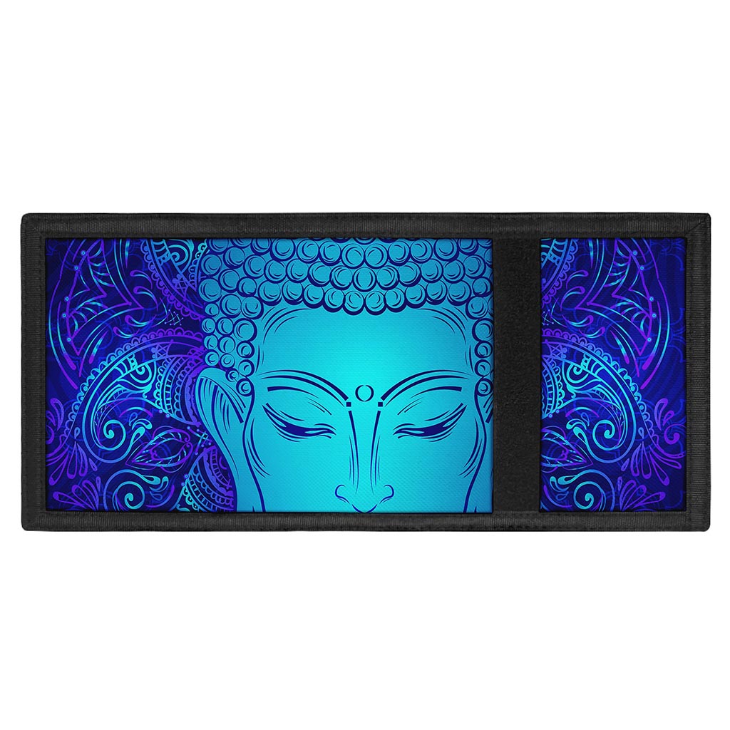 Blue Buddha Print Trifold Wallet