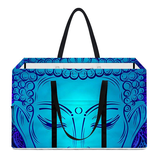 Blue Buddha Print Utility Tote Bag