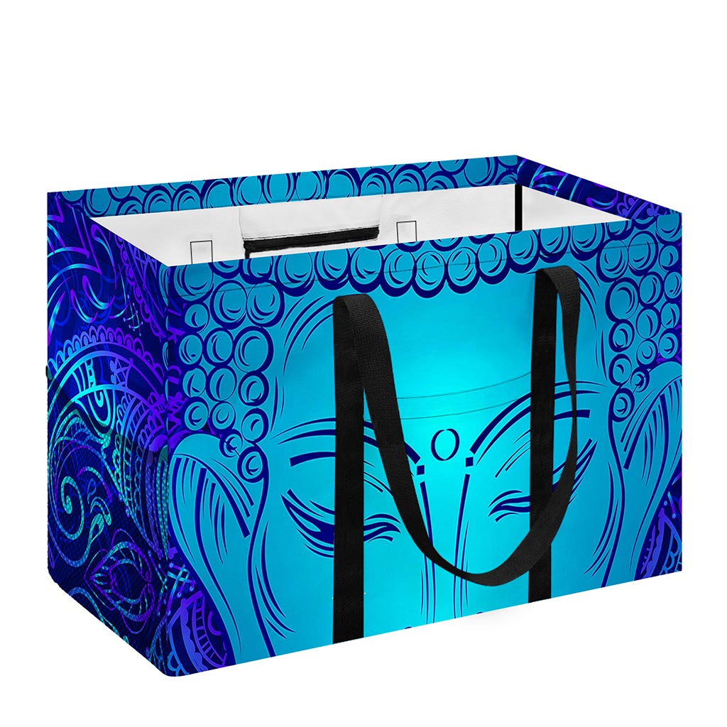 Blue Buddha Print Utility Tote Bag