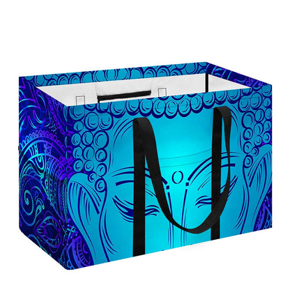 Blue Buddha Print Utility Tote Bag