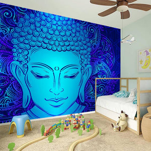 Blue Buddha Print Wall Sticker