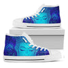 Blue Buddha Print White High Top Sneakers