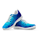 Blue Buddha Print White Running Shoes