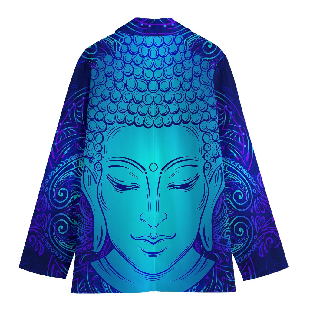 Blue Buddha Print Women's Blazer