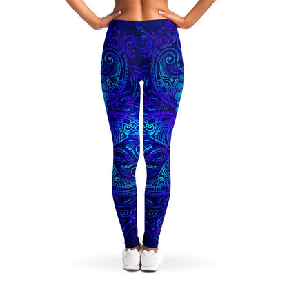 Blue Buddha Print Women's Leggings