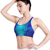 Blue Buddha Print Women's Sports Bra