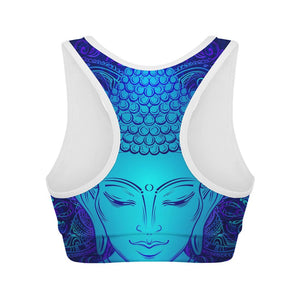 Blue Buddha Print Women's Sports Bra