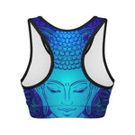 Blue Buddha Print Women's Sports Bra