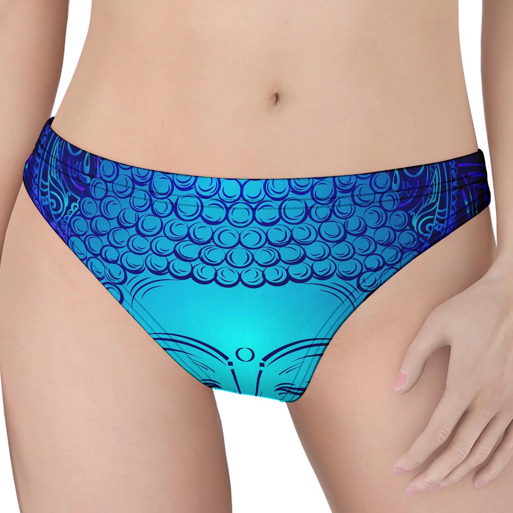 Blue Buddha Print Women's Thong