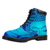 Blue Buddha Print Work Boots