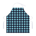 Blue Buffalo Check Pattern Print Adjustable Apron