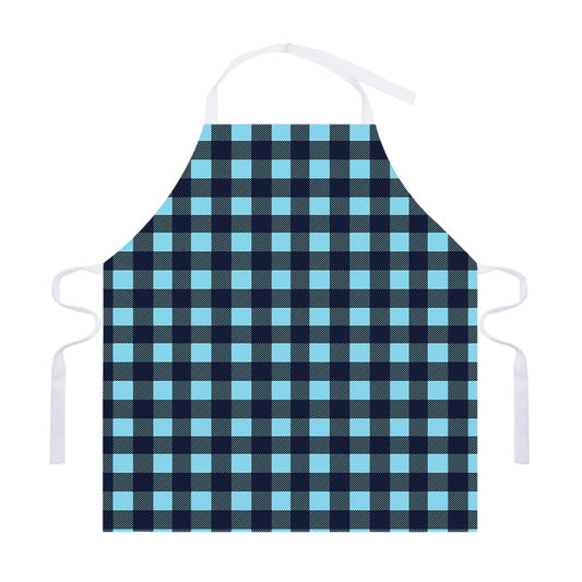 Blue Buffalo Check Pattern Print Adjustable Apron