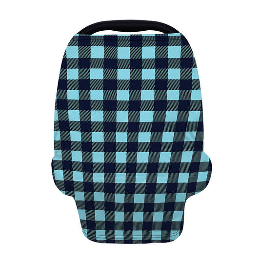 Blue Buffalo Check Pattern Print Baby Seat Cover